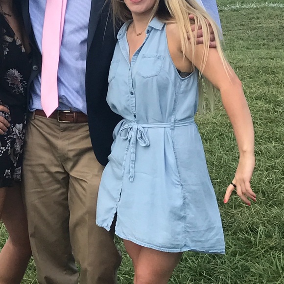 Lovetree demin no-Sleve mini dress - Picture 1 of 3